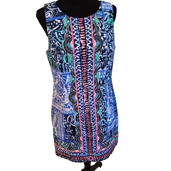 Lilly Pulitzer Blue and Pink Mini Dress - Picture 1 of 12